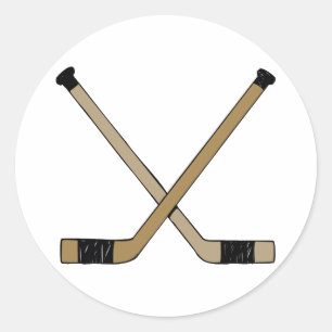 Gekruiste sticks ronde sticker