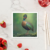 gekuifde patrijs op een met mos bedekte tak servet (Insitu)