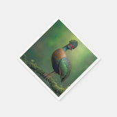 gekuifde patrijs op een met mos bedekte tak servet (Hoek)