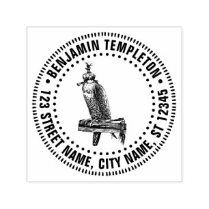 Gekuifde valk roofvogel naam retouradres zelfinktende stempel