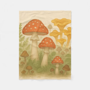 Gekunstige Bos Paddenstoelen Dekbed – Knus Natuur Fleece Deken