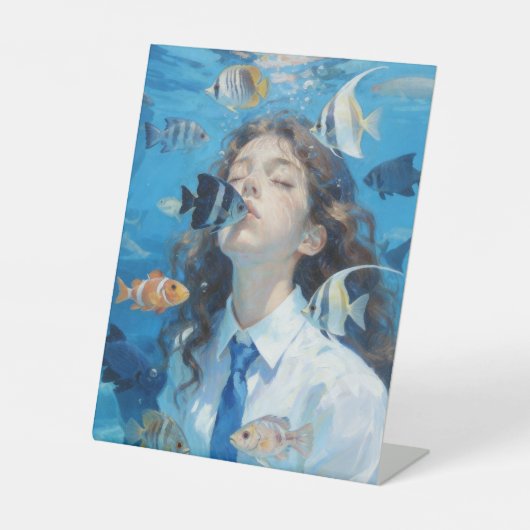 Gekust door de Oceaan Reclamebord Met Voetstuk (Voorkant)