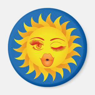 Gekuste de Zon van het Symbool van de zon Magneet