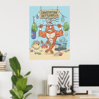 Gekwelde Garnaal Poster - Grappige Gym Muur Kunst
