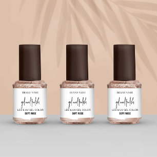 Gel Nail Polish Label Minimalist Zwart-wit