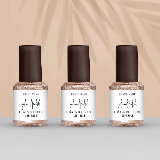 Gel Nail Polish Label Minimalist Zwart-wit