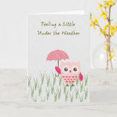 Gel Well Kaart met Little Owl & Umbrella (Gele Bloem)