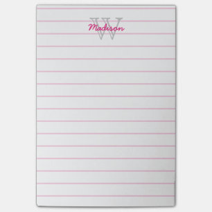 Gelaagd Monogrammen Roze & Wit Post-it® Notes