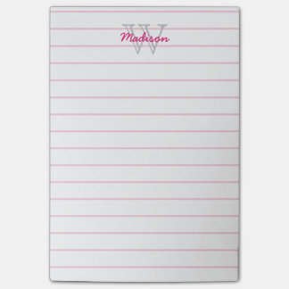 Gelaagd Monogrammen Roze & Wit Post-it® Notes