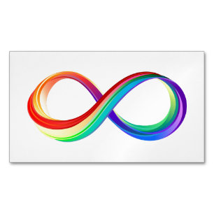 Gelaagd oneindigheidssymbool in regenboogkleuren magnetisch visitekaartje