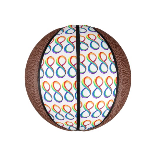 Gelaagd Rainbow Infinity symbool Basketbal (Verticaal)