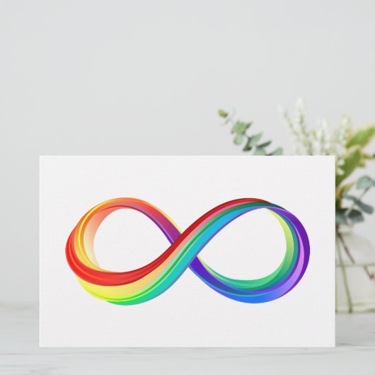 Gelaagd Rainbow Infinity symbool Briefpapier (Staand voorkant)