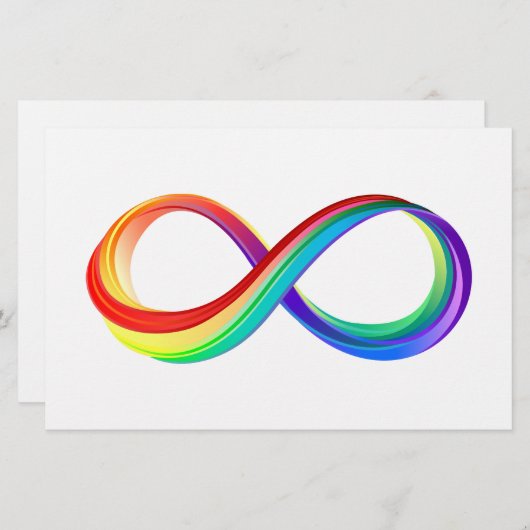 Gelaagd Rainbow Infinity symbool Briefpapier (Voorkant / Achterkant)