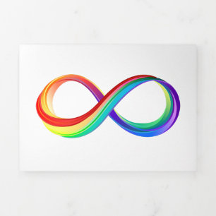 Gelaagd Rainbow Infinity symbool Drieluik Kaart