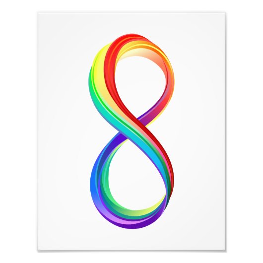 Gelaagd Rainbow Infinity symbool Foto Afdruk (Voorkant)