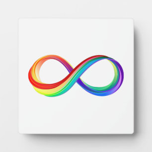 Gelaagd Rainbow Infinity symbool Fotoplaat