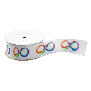 Gelaagd Rainbow Infinity symbool Grosgrain Lint
