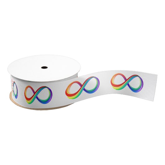 Gelaagd Rainbow Infinity symbool Grosgrain Lint (Spoel)