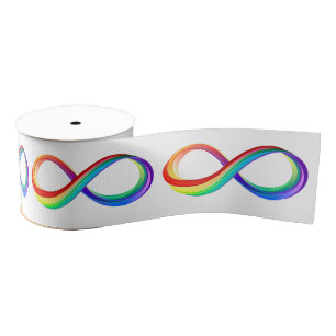 Gelaagd Rainbow Infinity symbool Grosgrain Lint