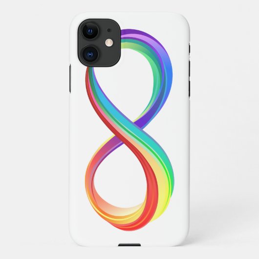 Gelaagd Rainbow Infinity symbool iPhone Hoesje (Achterkant)