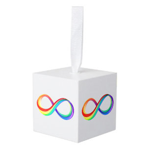 Gelaagd Rainbow Infinity symbool Kubus Ornament