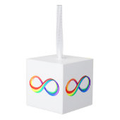 Gelaagd Rainbow Infinity symbool Kubus Ornament (Achter hoekig)