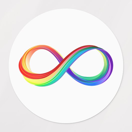 Gelaagd Rainbow Infinity symbool Labels (Design 1)