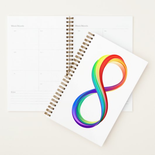 Gelaagd Rainbow Infinity symbool Planner (Display)