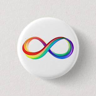 Gelaagd Rainbow Infinity symbool Ronde Button 3,2 Cm