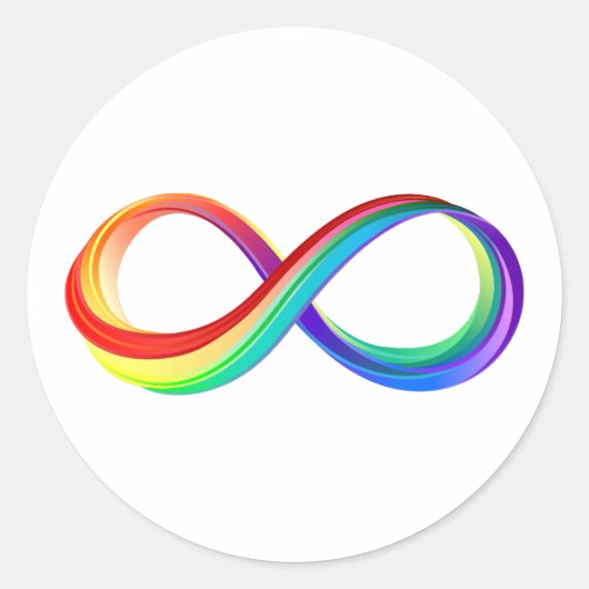 Gelaagd Rainbow Infinity symbool Ronde Sticker (Voorkant)
