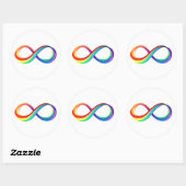 Gelaagd Rainbow Infinity symbool Ronde Sticker (Vel)