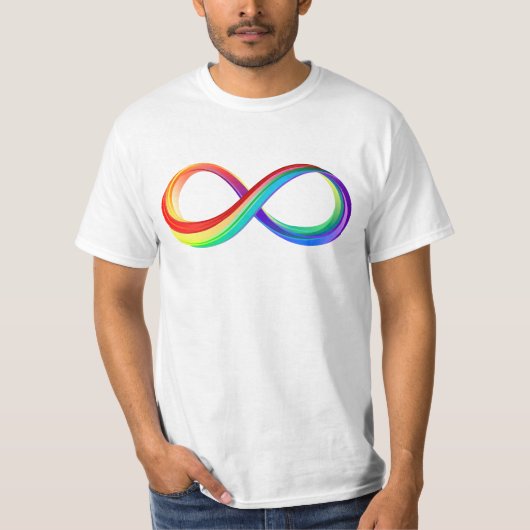 Gelaagd Rainbow Infinity symbool T-shirt (Voorkant)