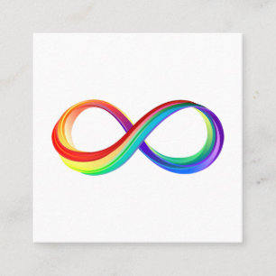 Gelaagd Rainbow Infinity symbool Vierkante Visitekaartje