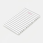 Gelaagd zwart roze en wit post-it® notes (Schuin)