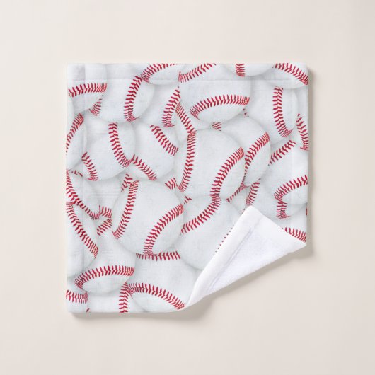 Gelaagde Baseball Patroon Bad Handdoek (Wasdoekje)