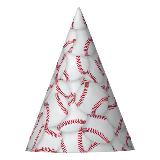 Gelaagde Baseball Pattern Birthday Feesthoedjes (Voorkant)