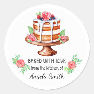 Gelaagde Bessen Cake Gebakken met Liefde Stickers