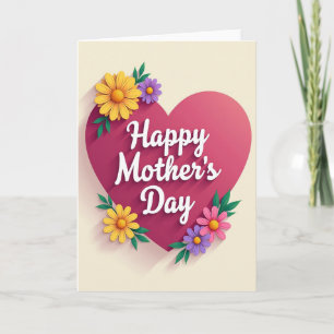 Gelaagde Bloemen Moeder Kaart