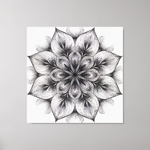 Gelaagde Bloom Mandala Canvas Afdruk