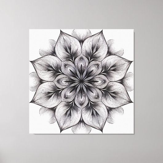 Gelaagde Bloom Mandala Canvas Afdruk (Voorkant)