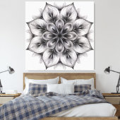 Gelaagde Bloom Mandala Canvas Afdruk (Insitu (Slaapkamer))