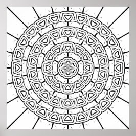 Gelaagde Boog Motief Circulaire Mandala Kleur Kuns Poster