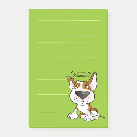 Gelaagde bull Terrier cartoon sticky notes (Voorkant)