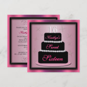 Gelaagde Cake Birthday Party nodigt uit Kaart (Voorkant / Achterkant)