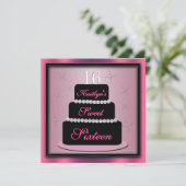 Gelaagde Cake Birthday Party nodigt uit Kaart (Staand voorkant)