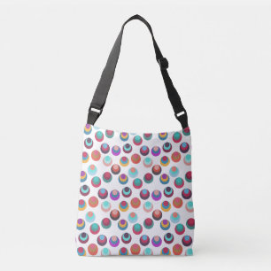 Gelaagde cirkels uit het midden van de eeuw crossbody tas