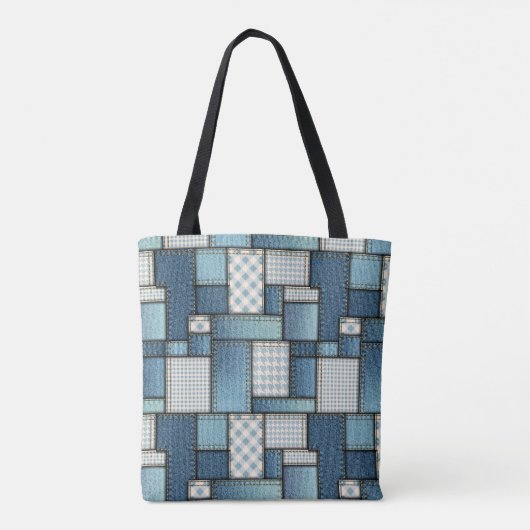 Gelaagde Denim-Canvas tas (Achterkant)