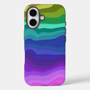 Gelaagde golven iPhone hoesje Kleurrijk