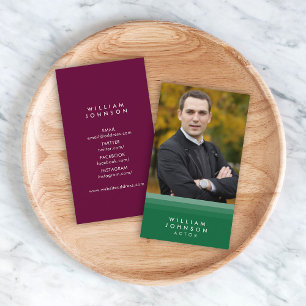 Gelaagde groene en Paarse sociale mediafoto Visitekaartje