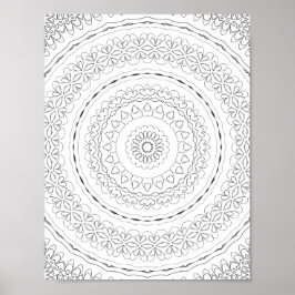 Gelaagde Hart Ringen Kleurplaat Patroon Ontwerp Poster